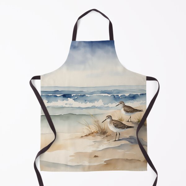 Item preview, Coastal Watercolor Beach Scene Sandpipers designed and sold by SeaStarAlex.