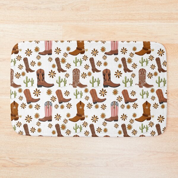 Item preview, cowboy boots pattern with flower and cactus designed and sold by shazdesign24.