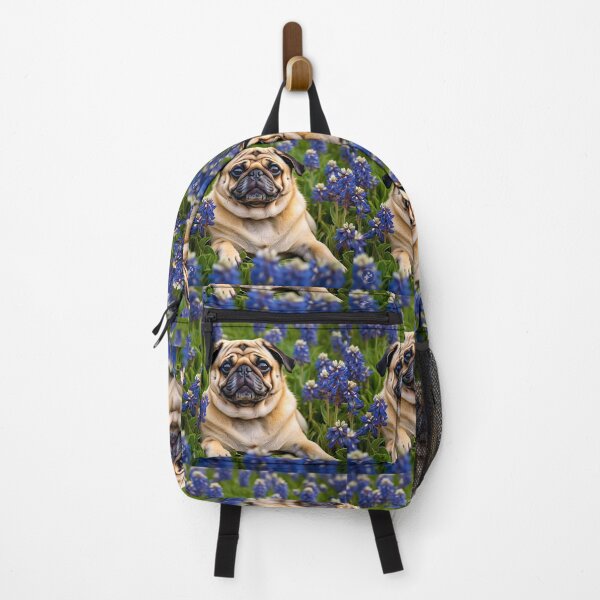 Item preview, puggy in blue bonnets designed and sold by pug-maniac.