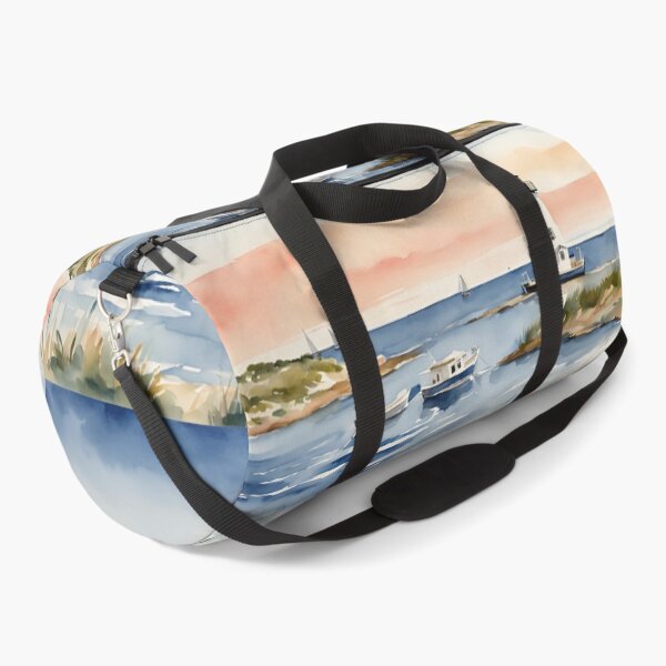 Item preview, Watercolor Coast Lighthouse Waterscape Sailboats  designed and sold by SeaStarAlex.