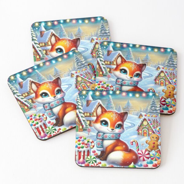 Item preview, Christmas Fox in a Candy Wonderland Under Moonlight designed and sold by CritterManiaUK.
