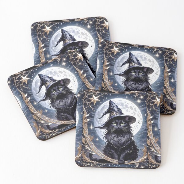 Item preview, Mystical Moonlit Guardian: The Enchanted Black Cat designed and sold by Scarlett0777.