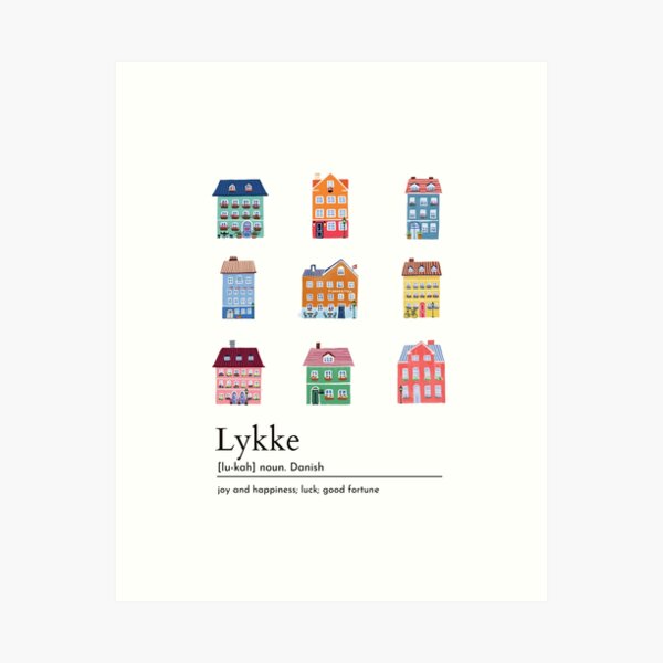 Item preview, Colorful Scandinavian Danish Swedish Houses Lykke Home Definition Design designed and sold by Natasha May Design.