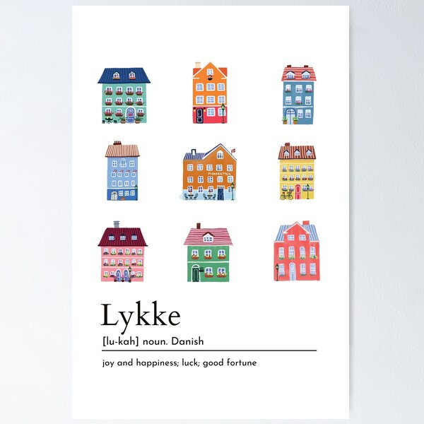 Item preview, Colorful Scandinavian Danish Swedish Houses Lykke Home Definition Design designed and sold by Natasha May Design.