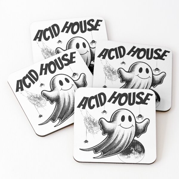 Artikelvorschau, ACID HOUSE - Smiley Ghost (Schwarz) entworfen und verkauft von Discothreadz.