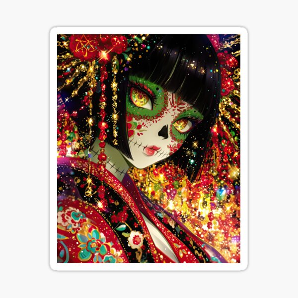 Item preview, Sugar Geisha Skull Girl designed and sold by QueenShadowrama.