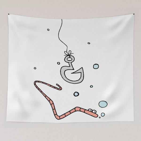 Item preview, Worm by hook designed and sold by littletinyspark.