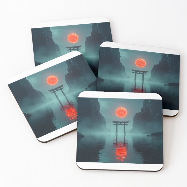 Item preview, Torii Gate Under the Crimson Moon in Japanese Style designed and sold by Cozirlax.