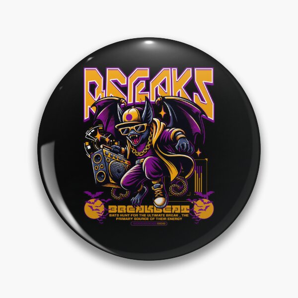 Item preview, BREAKBEAT - Bat Breaks (Black)  designed and sold by Discothreadz.