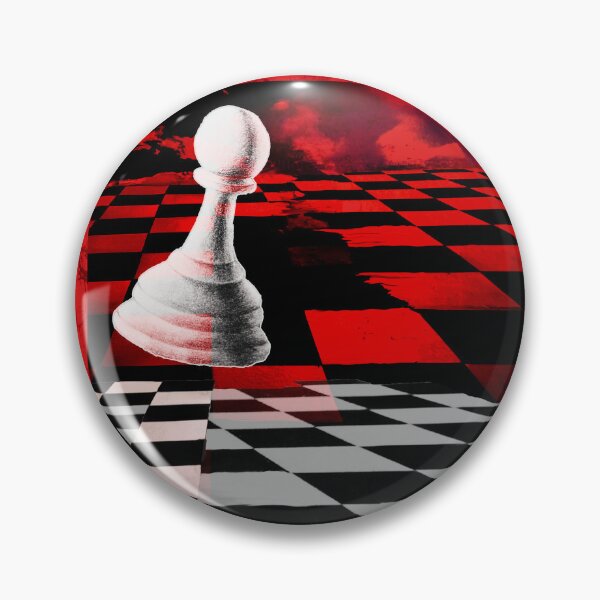 Item preview, Surreal Pawn Chess Piece white black and red stripes batik crack vintage designed and sold by AuroraXGreen.