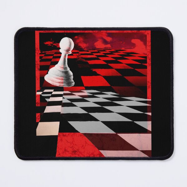 Item preview, Surreal Pawn Chess Piece white black and red stripes batik crack vintage designed and sold by AuroraXGreen.