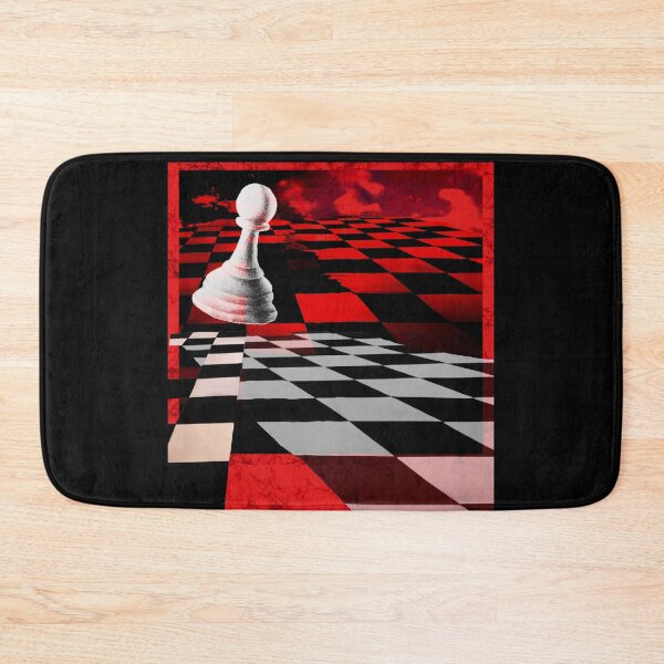 Item preview, Surreal Pawn Chess Piece white black and red stripes batik crack vintage designed and sold by AuroraXGreen.