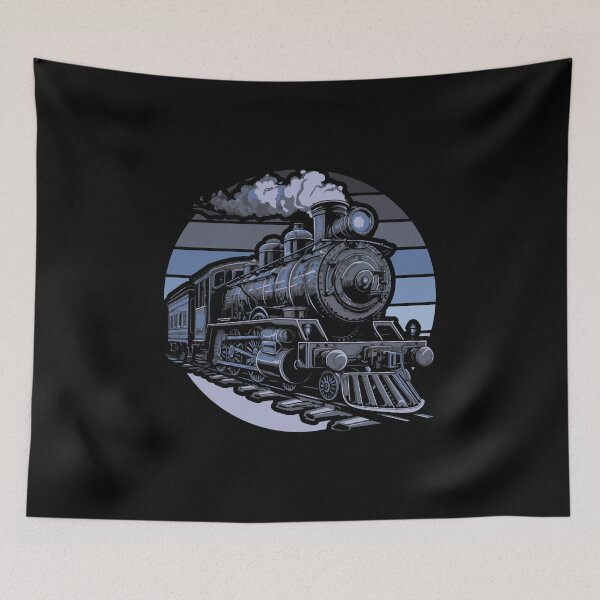 Item preview, Vintage Steam Locomotive | Retro Sunset Backdrop designed and sold by TurtleDojo.