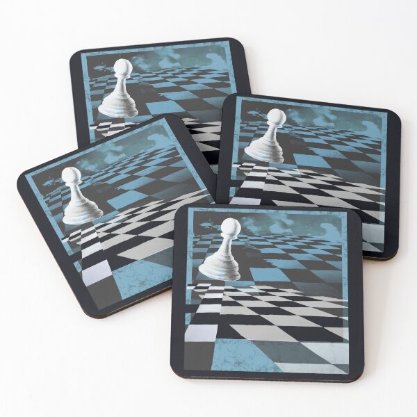 Item preview, Surreal Op Art Blue Pawn Chess Piece batik crack vintage Chess board designed and sold by AuroraXGreen.