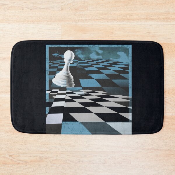Item preview, Surreal Op Art Blue Pawn Chess Piece batik crack vintage Chess board designed and sold by AuroraXGreen.