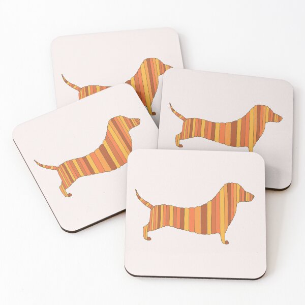 Item preview, Dachshund in Striped Shades of Pumpkin designed and sold by inklets.