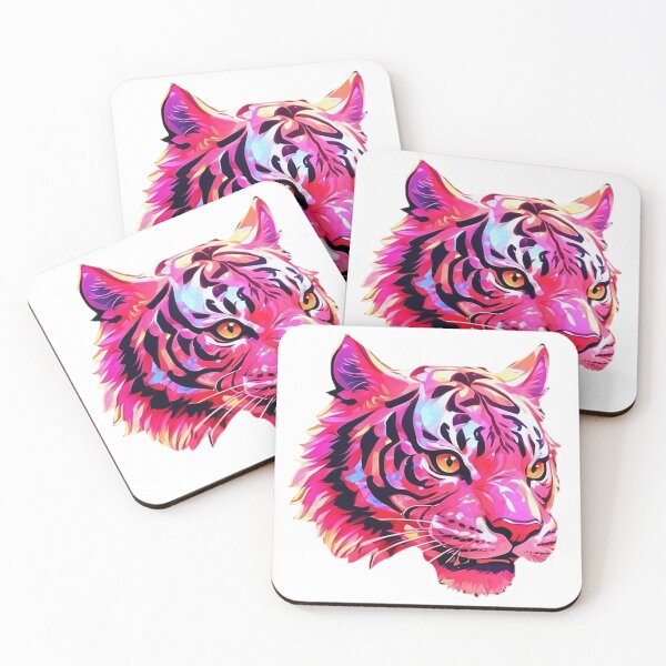 Item preview, Pink tiger face  designed and sold by LevCreates.