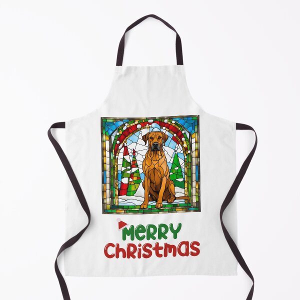 Item preview, Rhodesian Ridgeback Christmas | Stained Glass Santa Hat Design designed and sold by Fredster1966.