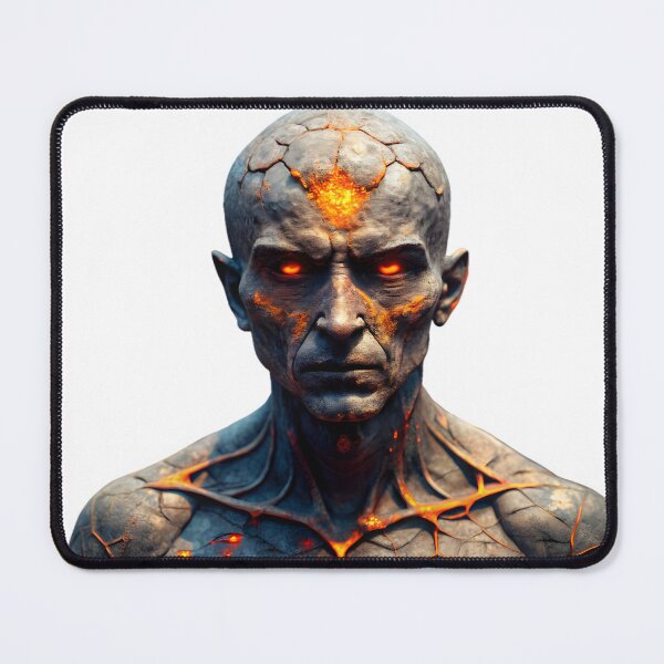Item preview, Alien Creature with Fiery Cracked Skin and Glowing Eyes designed and sold by DigitalArtByJoe.
