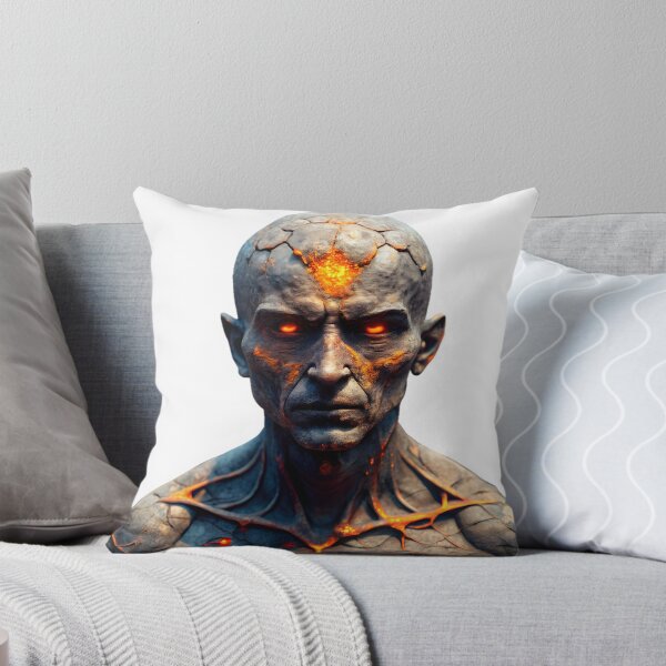 Item preview, Alien Creature with Fiery Cracked Skin and Glowing Eyes designed and sold by DigitalArtByJoe.