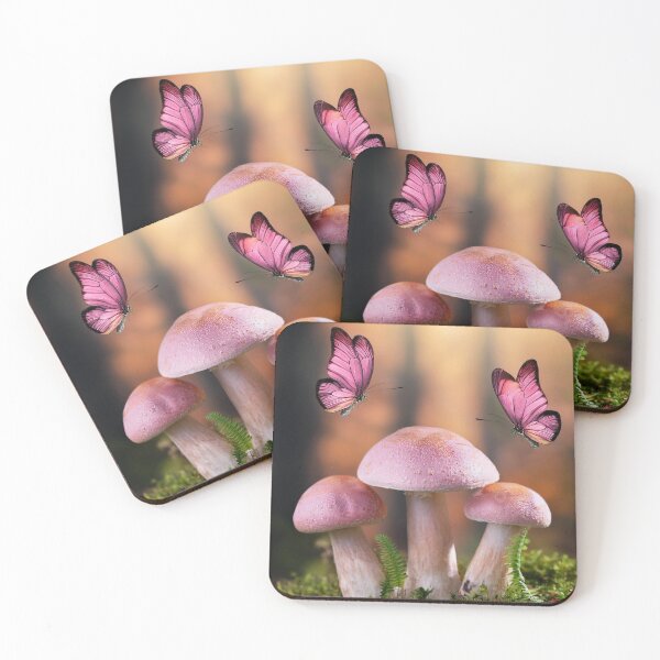 Item preview, 3 Mushroom with butterflies designed and sold by MigWhimsy.