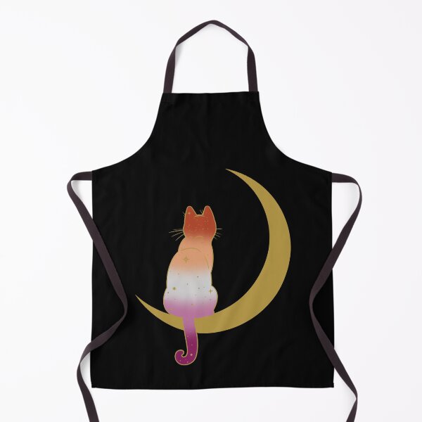 Item preview, Lesbian Cat Moon Space LGBT Gay Pride Flag designed and sold by Clara Hollins.