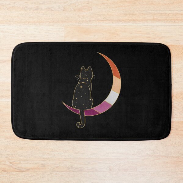 Item preview, Lesbian Cat Moon Space LGBT Gay Pride Flag designed and sold by Clara Hollins.