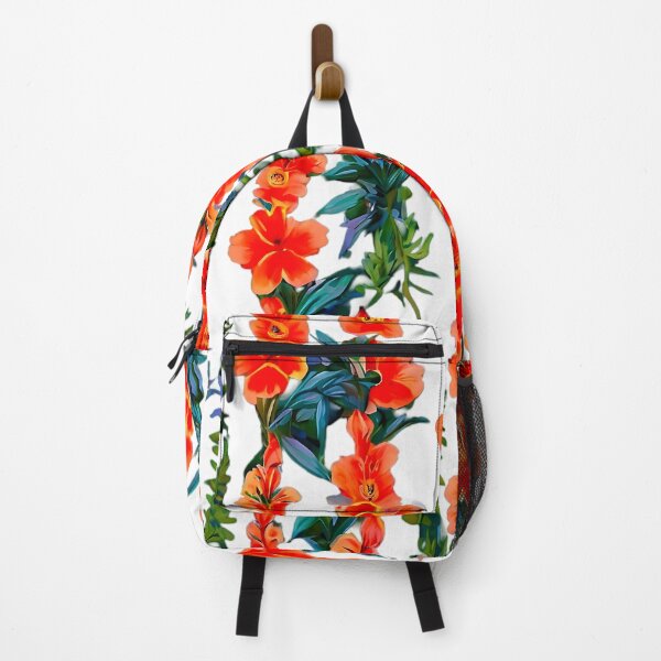 Item preview, A bold, tropical-inspired pattern with bright coral and orange Foxglove flowers designed and sold by Tchoice.