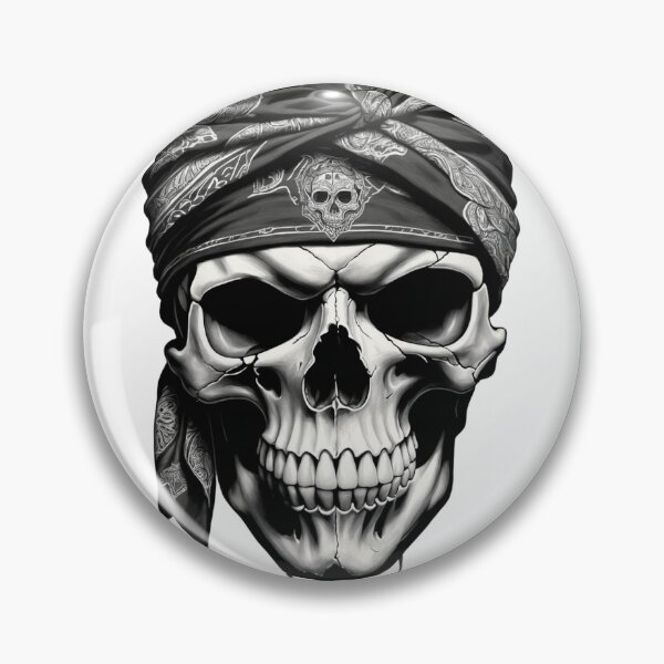 Item preview, Skull with Bandana Illustration designed and sold by Fab-Haven.