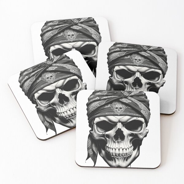Item preview, Skull with Bandana Illustration designed and sold by Fab-Haven.
