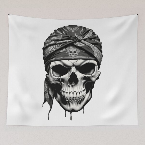 Item preview, Skull with Bandana Illustration designed and sold by Fab-Haven.