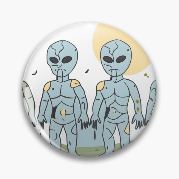 Item preview, Futuristic Cartoon Aliens in a Surreal Landscape designed and sold by DigitalArtByJoe.