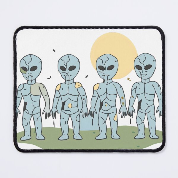 Item preview, Futuristic Cartoon Aliens in a Surreal Landscape designed and sold by DigitalArtByJoe.