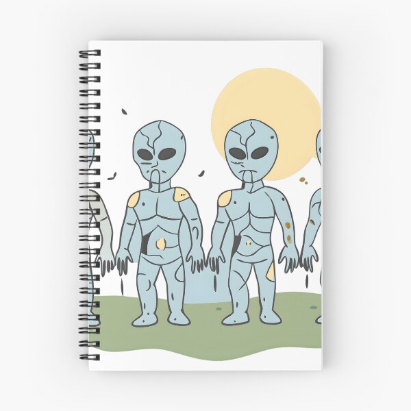 Item preview, Futuristic Cartoon Aliens in a Surreal Landscape designed and sold by DigitalArtByJoe.