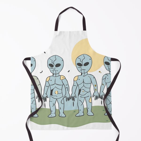 Item preview, Futuristic Cartoon Aliens in a Surreal Landscape designed and sold by DigitalArtByJoe.