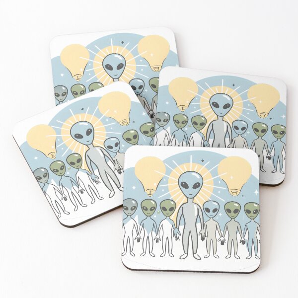Item preview, Alien Group Composed of Light and Energy with Light Bulbs designed and sold by DigitalArtByJoe.