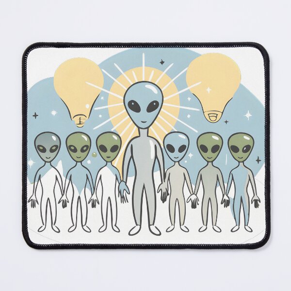 Item preview, Alien Group Composed of Light and Energy with Light Bulbs designed and sold by DigitalArtByJoe.