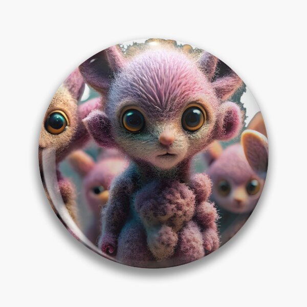 Item preview, Adorable Furry Purple Aliens with Big Eyes in a Group designed and sold by DigitalArtByJoe.