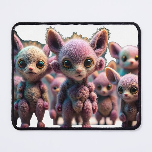 Item preview, Adorable Furry Purple Aliens with Big Eyes in a Group designed and sold by DigitalArtByJoe.