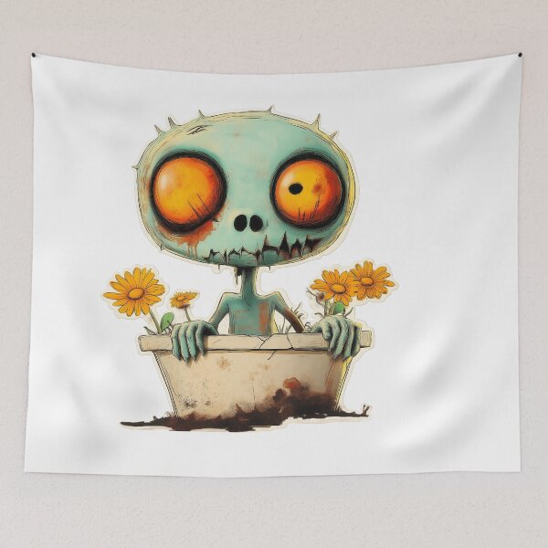 Item preview, Funny and colorful zombie in a flower pot designed and sold by elgregoart.