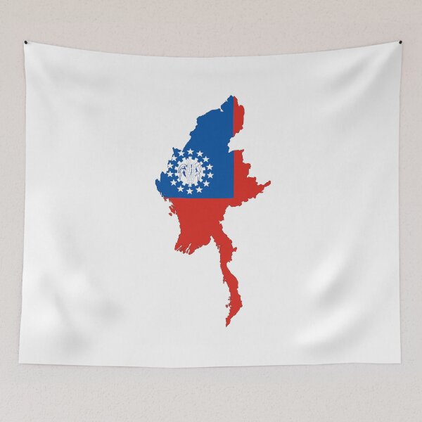 Item preview, Myanmar flag map designed and sold by tony4urban.