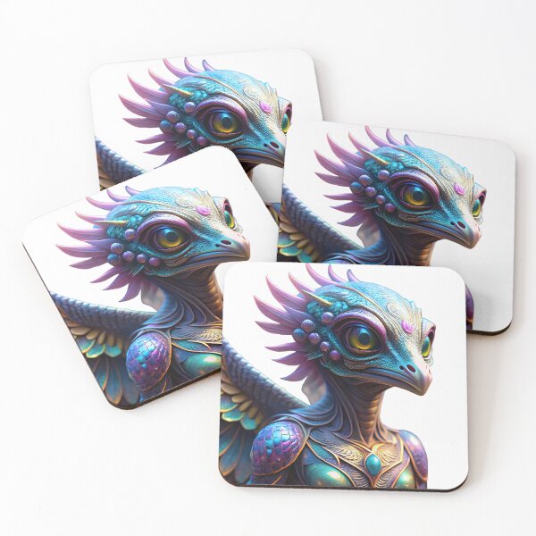 Item preview, Colorful Fantasy Creature with Iridescent Feathers and Scales designed and sold by DigitalArtByJoe.