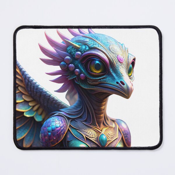 Item preview, Colorful Fantasy Creature with Iridescent Feathers and Scales designed and sold by DigitalArtByJoe.