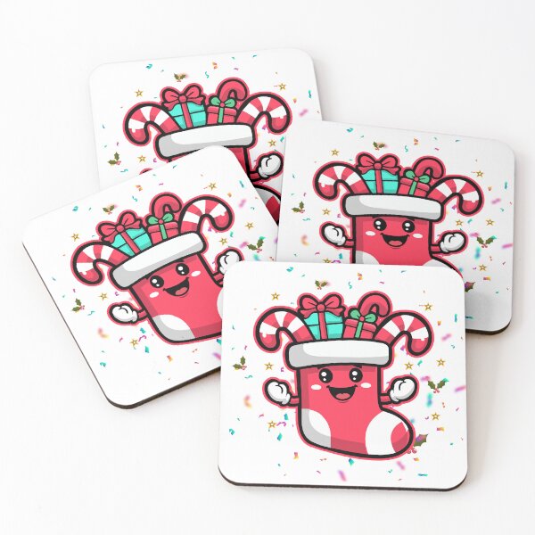 Item preview, Happy Christmas Stocking with Candy Canes & Gifts sticker design christmas shirts  designed and sold by CreativeTomb.