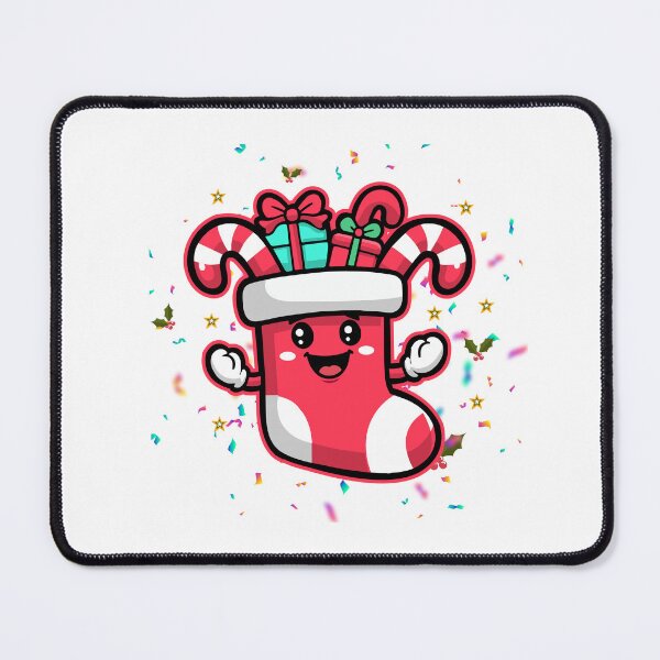 Item preview, Happy Christmas Stocking with Candy Canes & Gifts sticker design christmas shirts designed and sold by CreativeTomb.