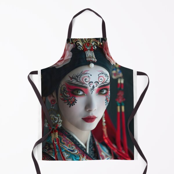 Item preview, Elegant Chinese Opera Makeup with Floral Decorations designed and sold by Artessie.
