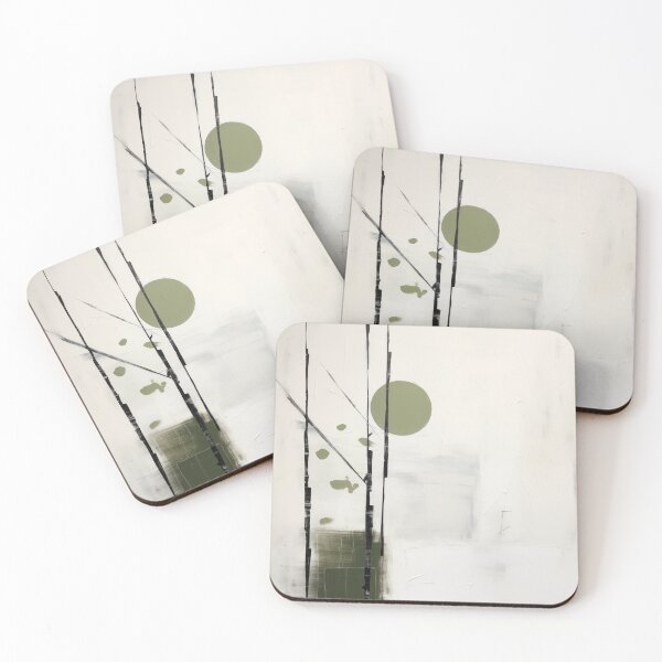Item preview, Simple minimalist japandi art in sage and whites designed and sold by filigreedigital.