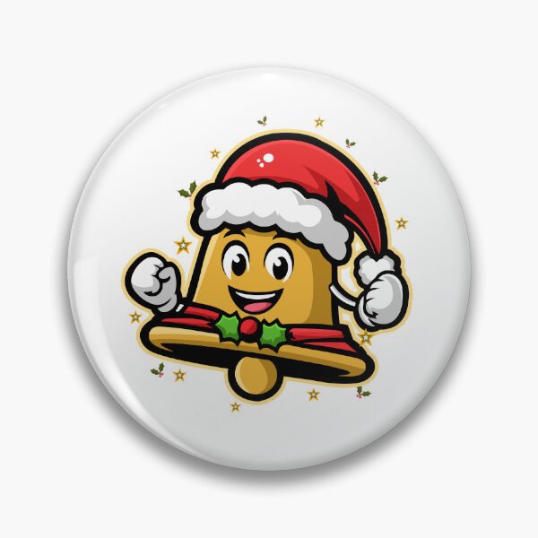 Item preview, Festive Bell Mascot with Santa Hat - Christmas Cheer T-Shirt sticker Design designed and sold by CreativeTomb.