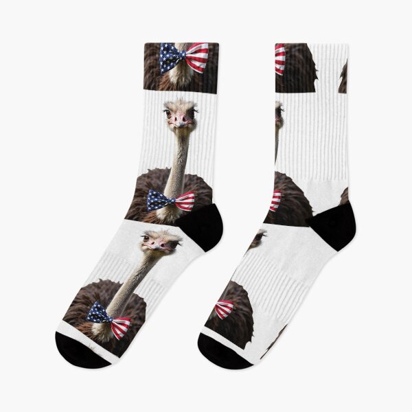 Item preview, Funny cool Ostrich wearing a USA flag bow tie designed and sold by LazyOwlStore.
