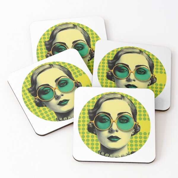 Item preview, WOMAN WITH GLASSES 60'S LOGO designed and sold by infinitearte.